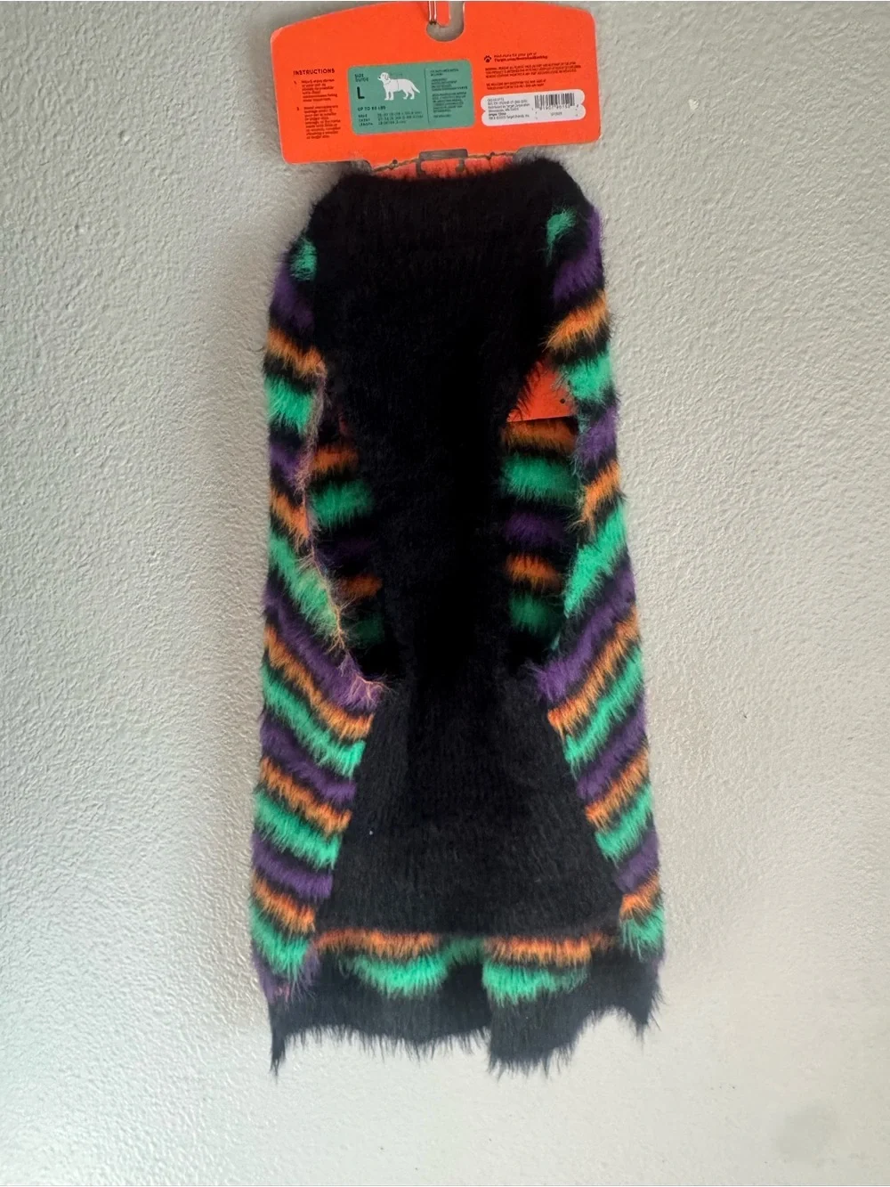 Boots & Barkley Striped Fuzzy Halloween Costume dog sweater size large